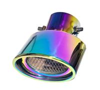 Auto Silenziatore Terminale Di Scarico Universale Per Auto Tubo Cromato Posteriore Modificato In Acciaio Inossidabile Rotondo(Multicolor)