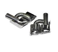 Auto Silenziatori Scarico Per Classe E W212 Per Classe C W204 Terminale Di Scarico Con Ugello A Bocca Quadrata(H-type silver 4)
