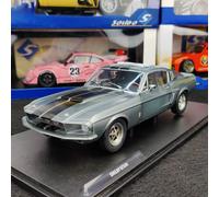 AUTO SOLIDA FORD MUSTANG SHELBY GT500 GRIGIO STRISCE NERE 1967 1:18 NUOVA...