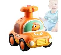 Auto Spingi e Vai, Auto Push Top | Macchinina a spinta dei cartoni animati - giocattolo per veicoli push and go con fischietto, giocattolo per veicoli press go per bambini con dinosauro per ragazze