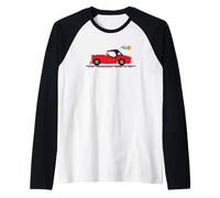 Auto sportiva 8 bit Cartoon Triumph TR3 TR 3 rossa britannica Maglia con Maniche Raglan