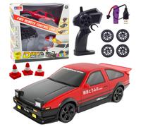 Auto sportiva da drift con ruote intercambiabili radiocomandata 4WD rossa