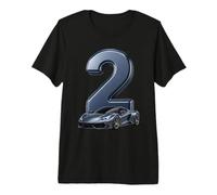 Auto Sportiva Numero 2 Compleanno Veicolo da Corsa Bambini 2 ° Auto Maglietta Premium