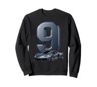 Auto Sportiva Numero 9 Compleanno Veicolo da Corsa Bambini 9th Auto Felpa