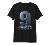 Auto Sportiva Numero 9 Compleanno Veicolo da Corsa Bambini 9th Auto Maglietta Premium
