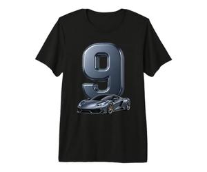 Auto Sportiva Numero 9 Compleanno Veicolo da Corsa Bambini 9th Auto Maglietta Premium
