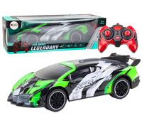 auto sportivo RC 1:10 con luci, velocità 25 km/h - verde