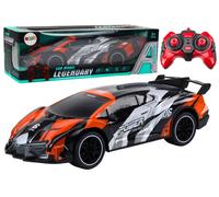 auto sportivo RC 1:10 grigio-arancione fino a 25 km/h