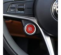 AUTO-spro ABS Auto Motore Start Stop Interruttore Pulsante Copertura Trim 1 pz per Romeo Giulia Stelvio 2017 2018 2019 (Rosso)