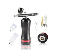 Auto Start Stop Sostituire la batteria Airbrush Compressor Kit modello Spray Pen Beauty Cosmetics Trucco Salone Tatuaggio temporaneo Airbrusino Soffiaggio comodo(Part D Black)