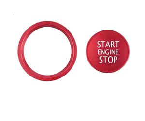 Auto Start Stop Tasto Copertura in Lega di Alluminio per Audi A4 A5 A6 A7 A8 Q5 Accensione Start Motore Stop Pulsante Adesivo Adesivo Interno Protezione Accessori Arredamento Rosso