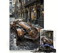 Auto Steampunk in città, puzzle da 1000 pezzi per adolescenti, gioco per esercizi mentali, relax mentale, design, assemblaggio, lista dei desideri di Babbo Natale 38x52cm