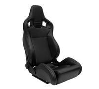 AUTO-STYLE Autostyle - Sedile sportivo NK, in pelle sintetica e tessuto grigio, schienale reclinabile su due lati, con scivoli, colore: Nero