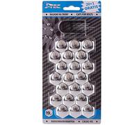 AUTO-STYLE Set copridadi Ruota/bulloni universali - Materiale Sintetico Cromato - 19mm - Set da 20+1 Pezzi