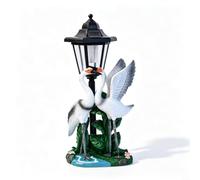 Auto sull'uccello solare per la scultura per il prato inglese bianco del | Pannello solare integrato, ricarica automatica, luce notturna, risparmio energetico