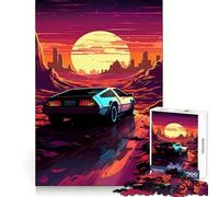 Auto Synthwave in movimento per adulti, puzzle da 1000 pezzi, gioco di pura logica, momento di pace, taglio netto, regalo sentito 38x26cm