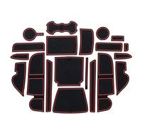 Auto Tappetini Cancello Slot Zerbino Per Ford Per La Per Fuga Per Kuga 2017 2018 2019 Porta Scanalatura Pad Sottobicchiere In Gomma Accessori Per Interni Auto(Red)
