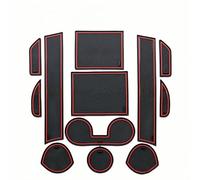Auto Tappetini Multiuso per Mitsubishi ASX 2013-2018, Console Centrale Porta e Sottobicchieri Gomma Resistente a Polvere e Liquidi Accessori,Red