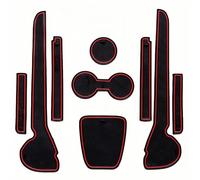 Auto Tappetini Multiuso per POLO 2011-2018, Console Centrale Porta e Sottobicchieri Gomma Resistente a Polvere e Liquidi Accessori,Red