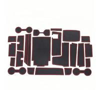 Auto Tappetini Multiuso per Toyota Highlander 2022, Console Centrale Porta e Sottobicchieri Gomma Resistente a Polvere e Liquidi Accessori,Red