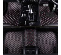 Auto Tappetini su Misura in Pelle per Golf6 Golf 6 Mk6 5K 2009-2013(LHD), Antiscivolo Tappetino Tappeto in Pelle Interni Fodera Moquette Protezione Accessori,C/Black-Red