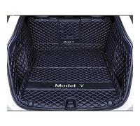 Auto Tappetino per Bagagliaio in Pelle per Tesla Model Y 2021-2023,Full Coverage Impermeabili Personalizzato Copri Baule Interni Protezione Accessori,C-Blackstyle-1Set