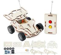 Auto telecomandata fai da te in legno, per bambini, auto telecomandata per bambini, kit elettronico fai da te, puzzle in legno 3D per bambini, modellino da corsa in legno, giocattolo per bambini dai 8