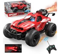 Auto Telecomandata Scala 1:16 RC Monster Truck con Nebulizzazione Fumo Luci LED Ruote Gommate Alta Aderenza Macchina Telecomandata Auto Formula Racing Fuori Strada,colori assortiti colore casuale