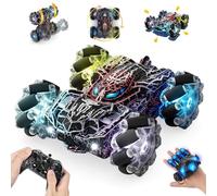 Auto Telecomandata Spider con Riconoscimento dei Gesti per Bambini dai 4 5 6 7 8 9 10 11 12 Anni, Auto RC a Doppio Facciale con Illuminazione Completa, 2,4 GHz Auto Telecomandata Ricaricabile (Nero)