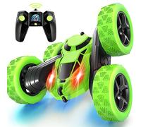 Auto telecomandata Stunt RC Cars, 2.4Ghz Double Sided 360° rotante RC Crawler con fari, 4WD Off Road Drift RC Race Car giocattolo per ragazzi e ragazze di età compresa tra 6-12 verde