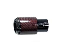 Auto Terminale Di Scarico Punta Per Marmitta Per Auto In Fibra Di Carbonio Lucida Con Motivo A Prugna A 3 Strati Ugello Universale Per Tubo Di Scarico In Acciaio Inox Nero(ID 48mm-OD 101mm)