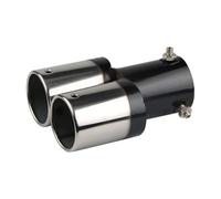 Auto Terminale Di Scarico Punta Silenziatore Scarico Singola Uscita Doppia Rotonda Acciaio Inossidabile Coda Posteriore Cromato Rotondo Tubo Scarico Punta Silenziatore(J Straight Bend)