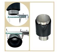 Auto Terminale Di Scarico Terminale Di Scarico Universale In Fibra Di Carbonio Per Auto Silenziatore In Acciaio Inossidabile Brunito Twill Lucido(60mm-101mm)