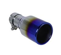 Auto Terminale Scarico Tubo 51mm Ingresso 76mm Uscita Universale Modifica Silenziatore Terminale Di Scarico In Acciaio Inossidabile Cromato Tubi Terminali Accessori Auto Tubo Scappamento(Blu)