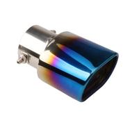 Auto Terminale Scarico Tubo 63mm Universale Auto Quadrato Scarico Marmitta Punta Acciaio Inox Tubo Trim Auto Modificata Coda Posteriore Gola Exhause Liner Blu Tostato Tubo Scappamento(Flat)