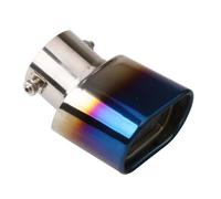 Auto Terminale Scarico Tubo 63mm Universale Auto Quadrato Scarico Marmitta Punta Acciaio Inox Tubo Trim Auto Modificata Coda Posteriore Gola Exhause Liner Blu Tostato Tubo Scappamento(Curved)