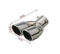 Auto Terminale Scarico Tubo Modifica Auto Tubo Doppio Tubo Di Scarico Decorazione Universale Versione Ispessita Doppio Terminale Di Scarico Marmitta Tubo Scappamento(Silver bent)