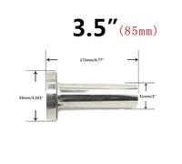 Auto Terminale Scarico Tubo Silenziatore Di Scarico Universale Regolabile Da 85 Mm 35" /98 Mm 4'' /110 Mm 45'' Per Auto In Acciaio Inox Cromato YC101073 Tubo Scappamento(85mm)