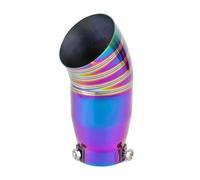 Auto Terminale Scarico Tubo Terminale Scarico 64 Mm 25 Pollici In Acciaio Inossidabile Cromato Arcobaleno Nero Oro Blu Bruciato Terminale Di Scarico 25 Pollici JDM Universale Tubo Scappamento(Rainbow)