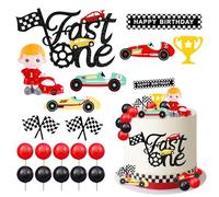 Auto Torta Toppers Decorazione,19 PCS Auto Cake Topper,Decorazioni per Torte Autos,Palline per Decorare Le Torte