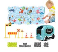 Auto track puzzle per i più piccoli, set di piste auto per Puzzle Racer | Set di auto da pista puzzle | Novità interacti puzzle pista auto