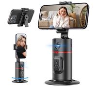 Auto Tracking Treppiede Smartphone, Estensibile Supporto per Telefono Cellulare con Funzione di AI Tracciamento 360°del Viso e Telecomando, Niente App Richiesta, Supporto Smartphone per iPhone/Android