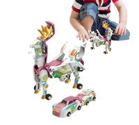 Auto trasformata dinosauro - 20,3 x 14,2 x 15 cm ABS | Auto dinosauro trasformabile | Gioco magnetico meccanico Fidget | Macchine robotiche da collisione per bambini e ragazze da 4 Bi