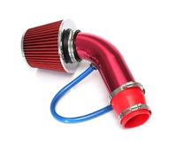 Auto Tubo Flessibile Filtro Aspirazione Kit tubo di aspirazione aria fredda turbo universale da 76 mm per auto corsa in alluminio con filtro conico(Rosso)