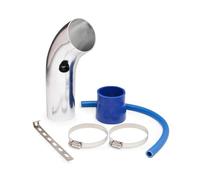 Auto Tubo Flessibile Filtro Aspirazione Kit Tubo Flessibile Aspirazione Aria Fredda Auto Universale 3 Pollici Filtraggio Alluminio Adatto Maggior Parte Delle Dei Camion(D'argento)