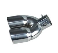Auto Tubo Scarico Per Mercedes Per Benz ABCE GLE Css W176 W205 W246 C117 W218 Tubo Di Scarico Curvo Marmitta Terminale Ugello A Doppia Uscita Gola Terminale(Argento)