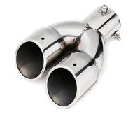Auto Tubo Scarico Terminale Scarico Universale Auto 63 Mm Doppia Uscita Acciaio Inox Cromato Finitura Finale Rivestimento Gola Posteriore Modificato Auto Scarico(63mm)