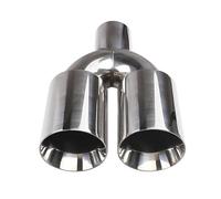 Auto Tubo Scarico Terminali Di Scarico Doppi Marmitta Tubo Ingresso 63 Mm Uscita 89 Acciaio Inossidabile Lucidato Universale Da Saldare Terminale Scarico(Symmetrical)