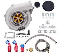 Auto Turbocompressori Compatibile Con GT3076 GT3037 GT30 Turbocompressore Turbocompressore Di Scarico Billet Turbo Flangia A 4 BULLONI 500HP + Kit Linea Di Ingresso E Ritorno Olio