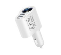 Auto USB Ladegerät - 12V 24V Auto Steckdosen Splitter Mit 2 Ladeausgängen | 80W KFZ Ladegerät Adapter Für Smartphone Tablet GPS, Multifunktions Autoladegerät Schnellladegerät